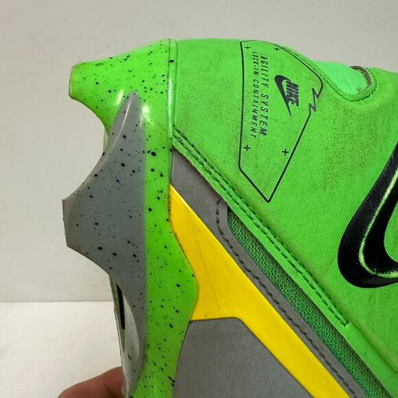 GOOD Nike Alpha Men's Football Cleats Green / Yellow Oregon Ducks Colorway 8.5 - Picture 12 of 13